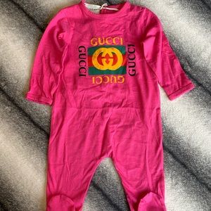 Pink gucci onesie Clearance